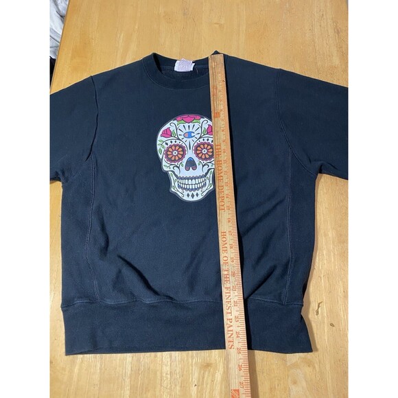 Champion Reverse Weave DIA DE LOS MUERTOS Sweatshirt Black Size Small 20pit2pit - Picture 7 of 7